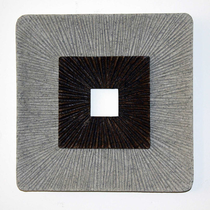 Brown & Gray Square Ribbed Minimalistic Wall Art