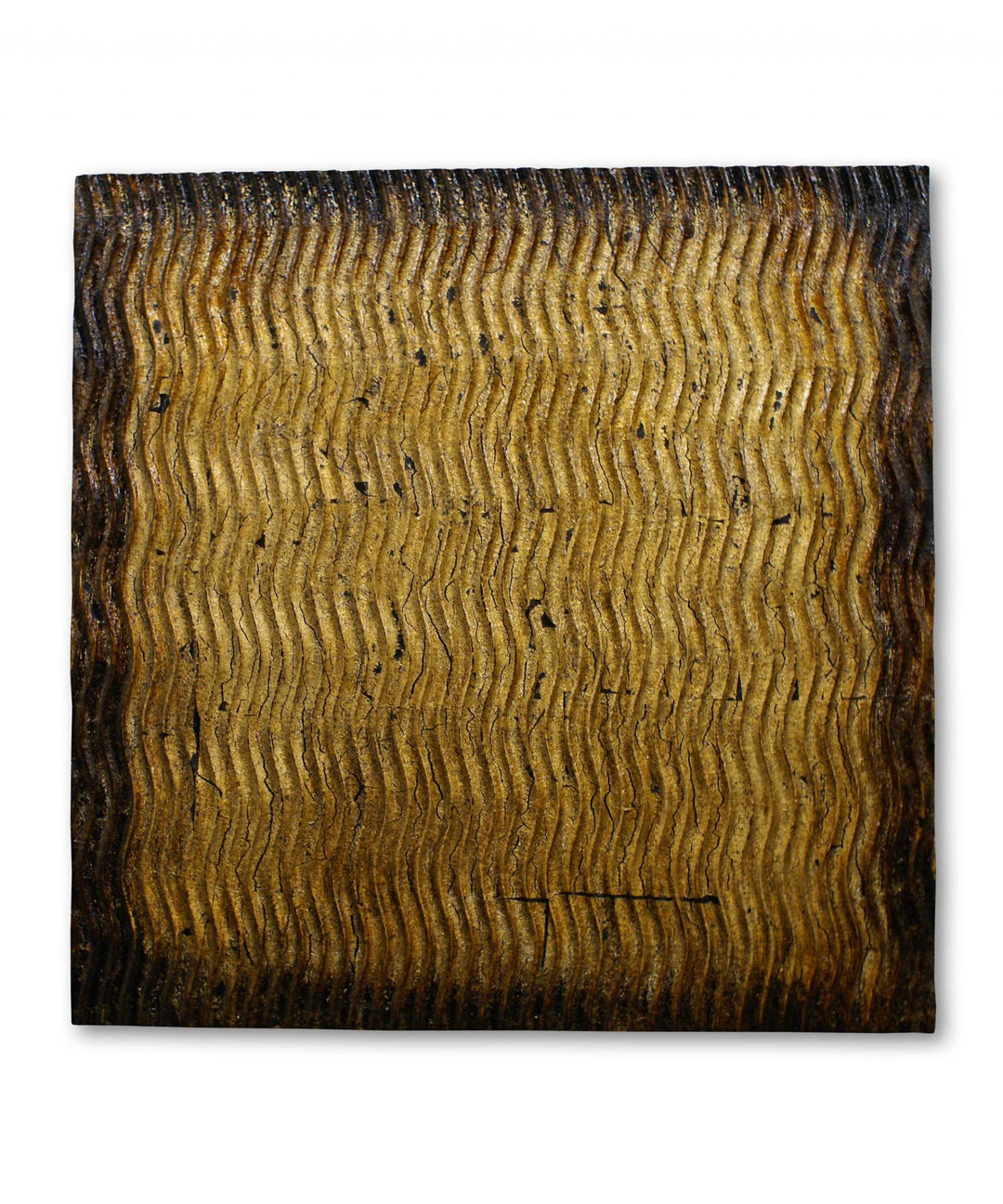 Bronze Metallic Ridge Wood Wall Art