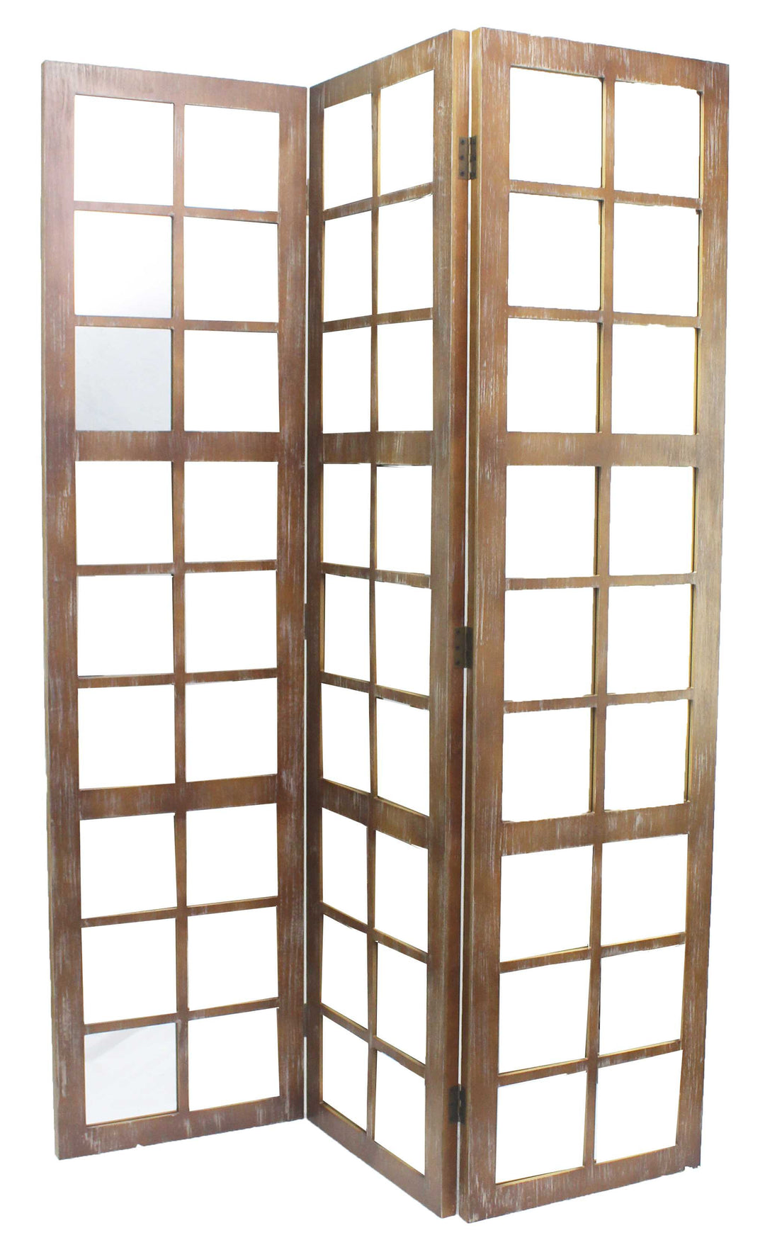 63 X 84 Brown Wood Mirror  Screen