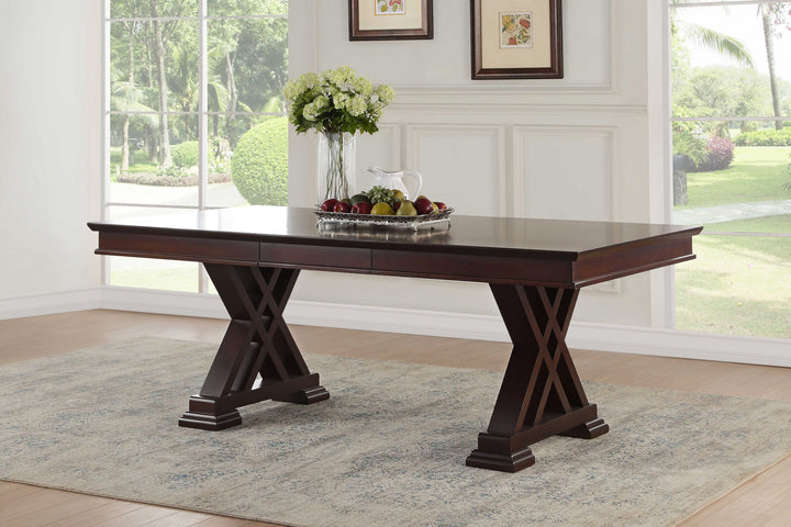 60" Espresso Solid Wood Pedestal Base Dining Table