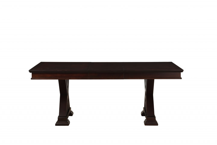 60" Espresso Solid Wood Pedestal Base Dining Table