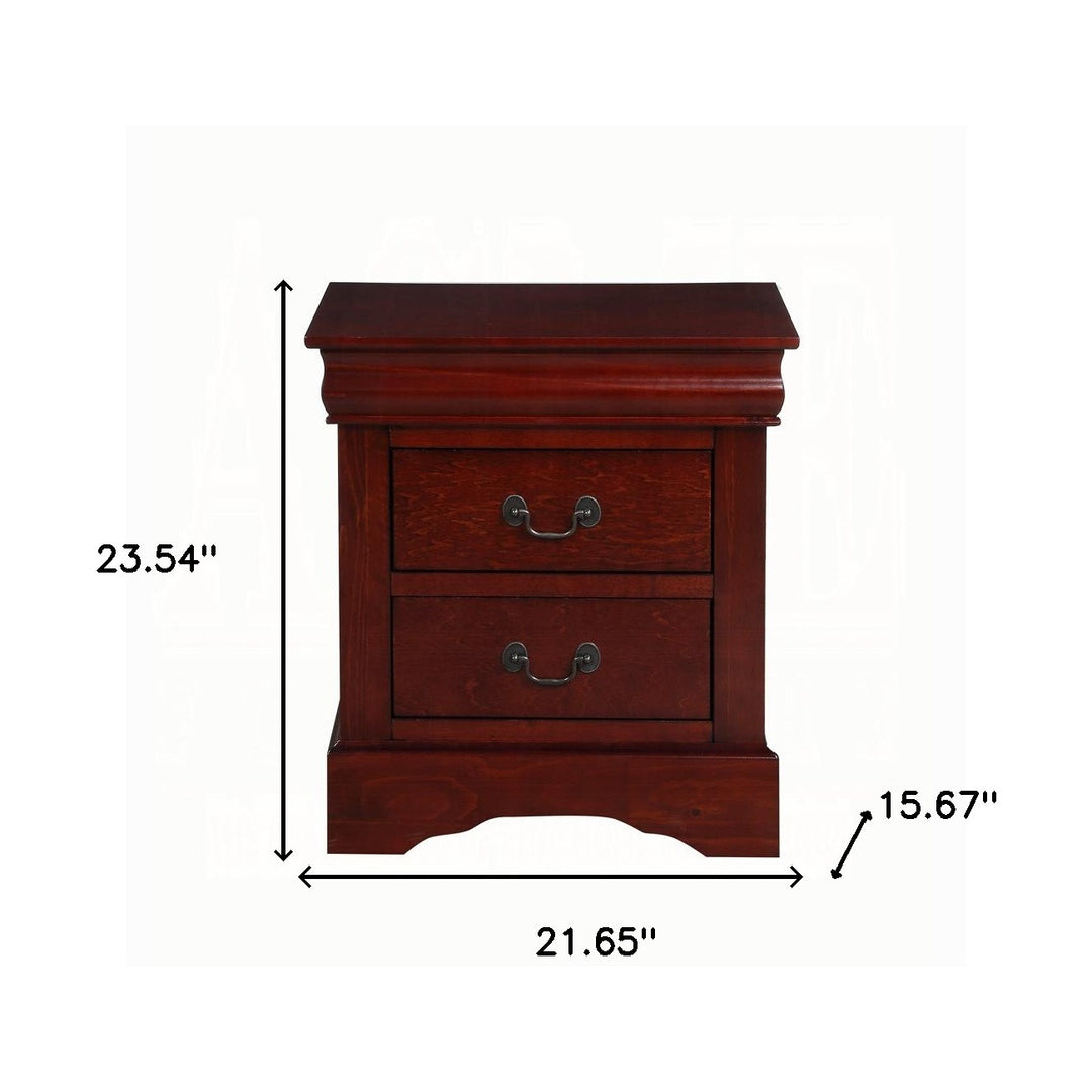 24" Brown Two Drawer Faux Wood Nightstand