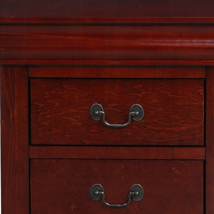 24" Brown Two Drawer Faux Wood Nightstand