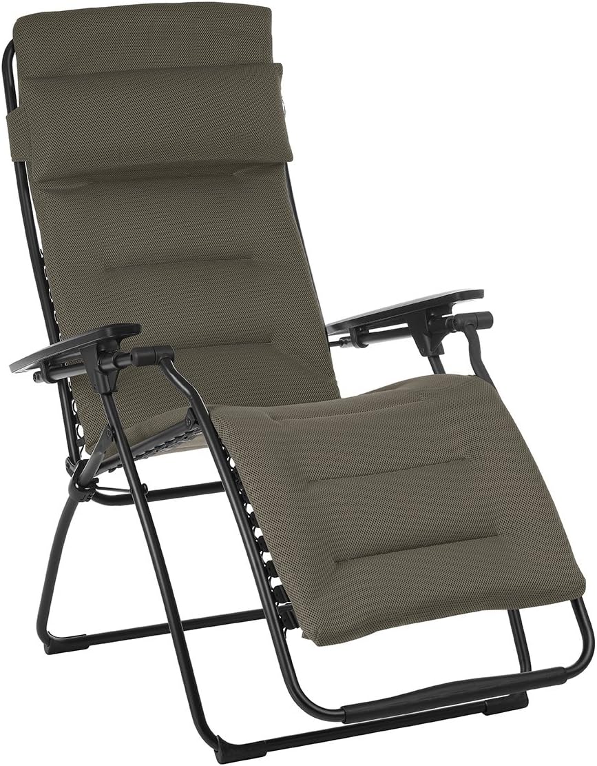 26" Blue Steel Outdoor Zero Gravity Chair with Blue Cushion