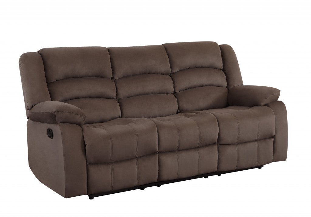 40" Contemporary Brown Fabric Sofa