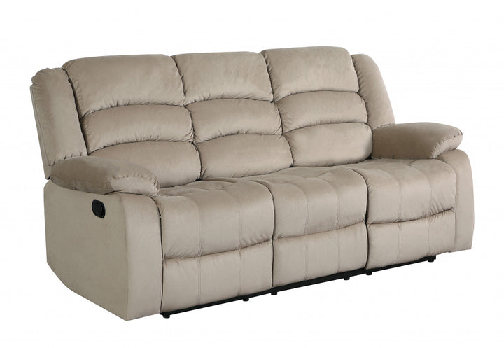 40" Contemporary Beige Fabric Sofa