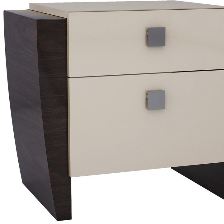 22" Refined Beige High Gloss Nightstand