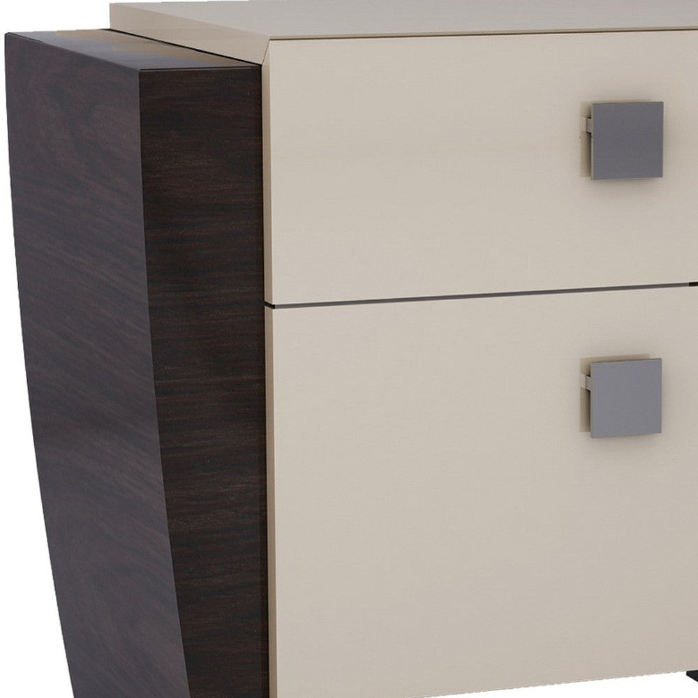 22" Refined Beige High Gloss Nightstand