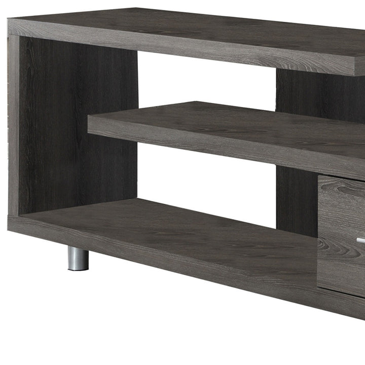 60" Deep Taupe Open Shelving TV Stand