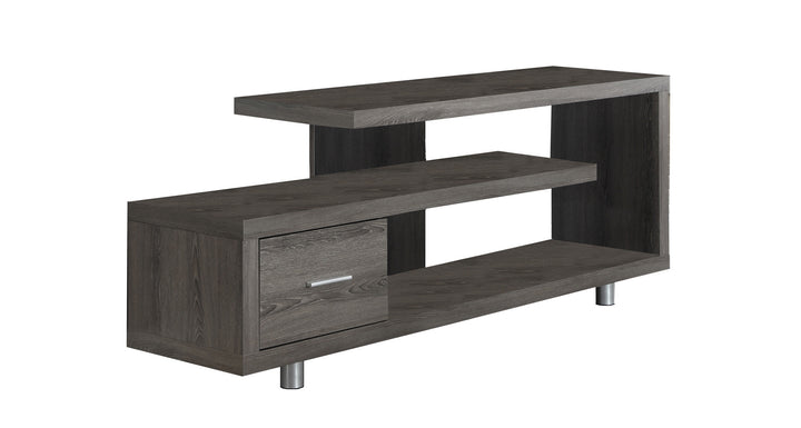 60" Deep Taupe Open Shelving TV Stand