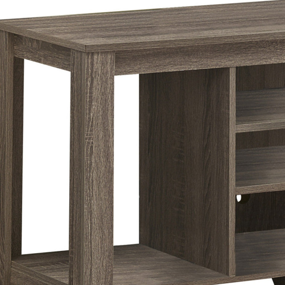 48" Deep Taupe Open Shelving TV Stand