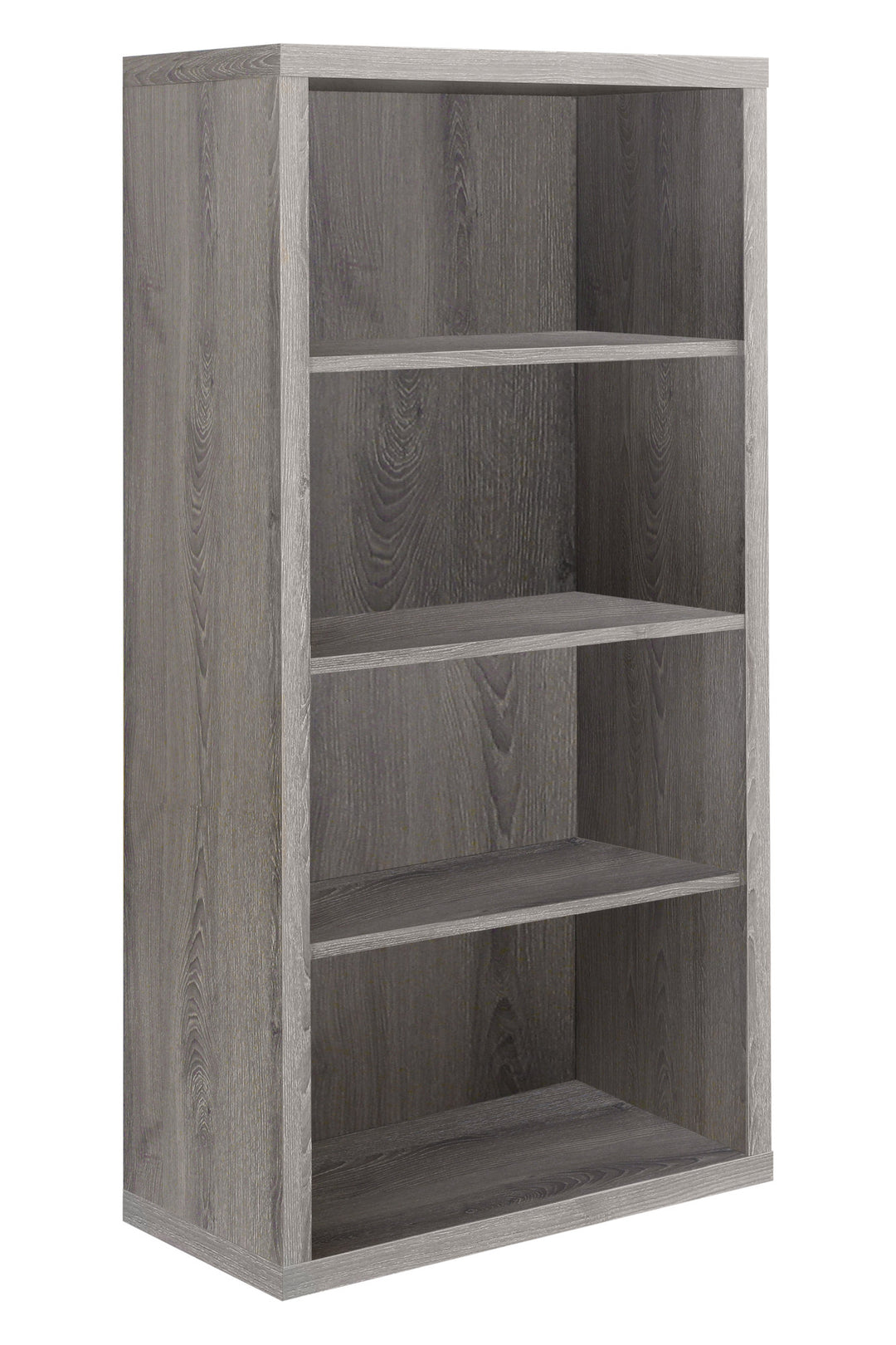 White Wood Adjustable Four Tier Bookcase