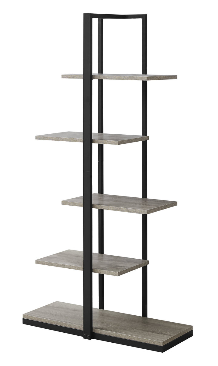 60" Taupe Metal Etagere Bookcase