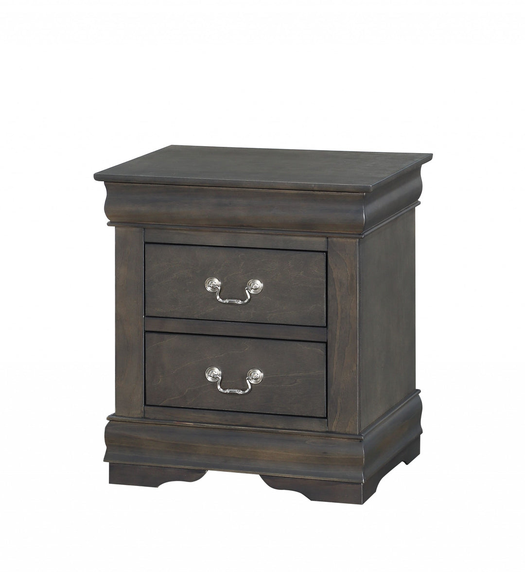 24" Platinum Two Drawers Nightstand