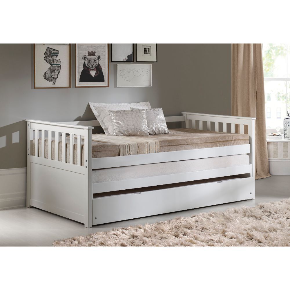 Twin Brown And Gray Bed With Trundle