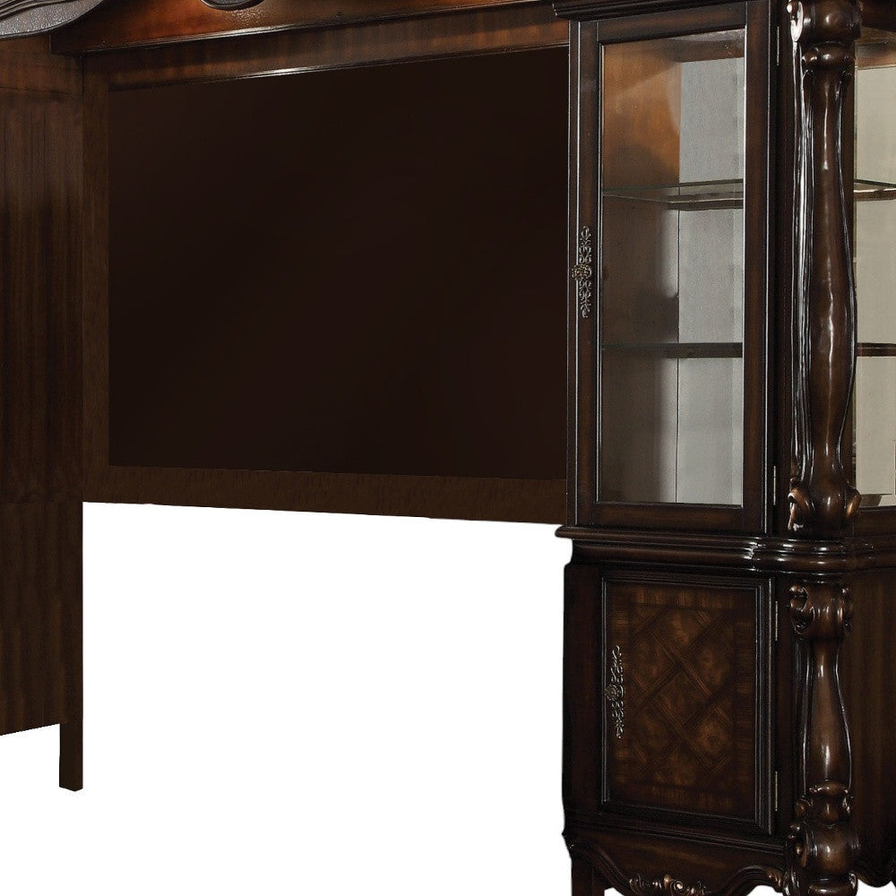 19" Brown Wood Cabinet Enclosed Storage Entertainment Center