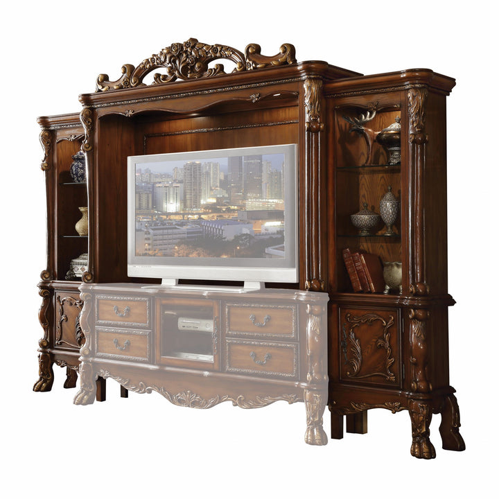 19" Brown Wood Cabinet Enclosed Storage Entertainment Center