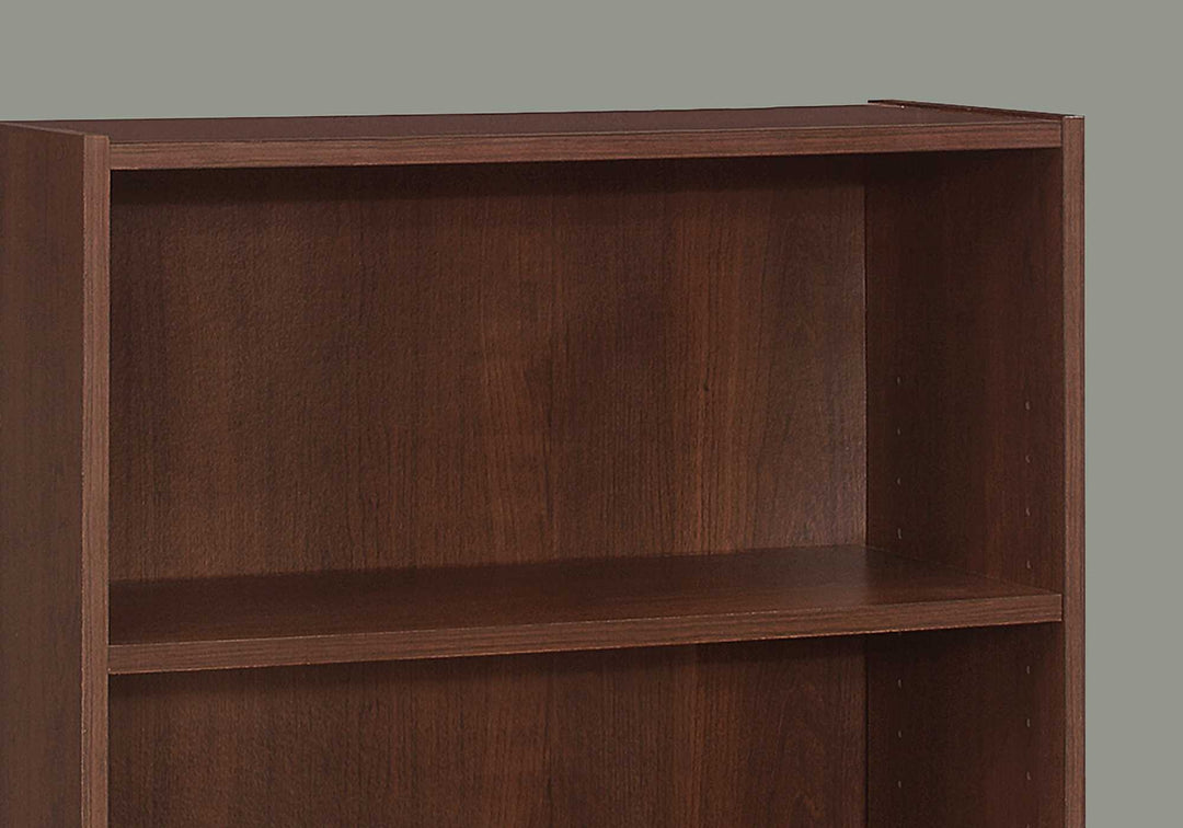 36" Brown Wood Adjustable Bookcase