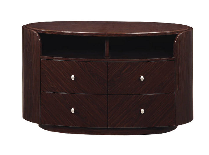 47" Dark Brown Cabinet Enclosed Storage TV Stand