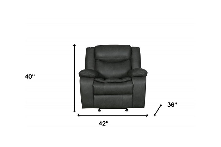 42" Gray Reclining Chair