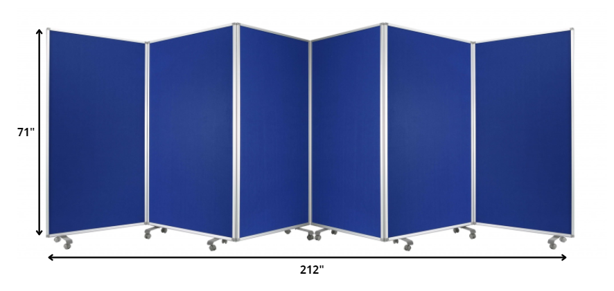 212 X 1 X 71 Green Metal 6 Panel Screen