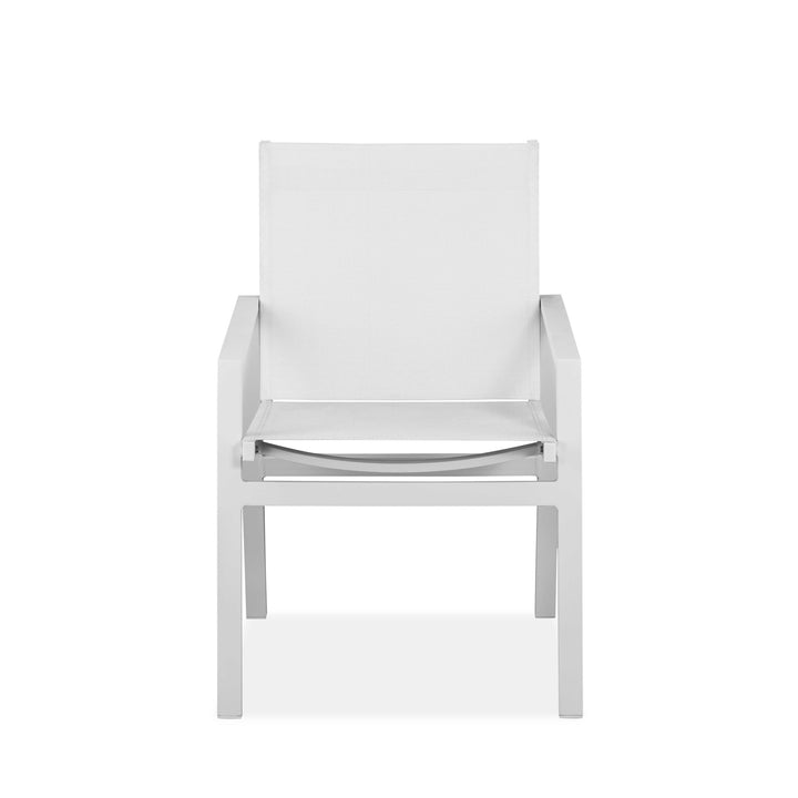 Set of Two 22" White Metal Indoor Outdoor Dining Chair