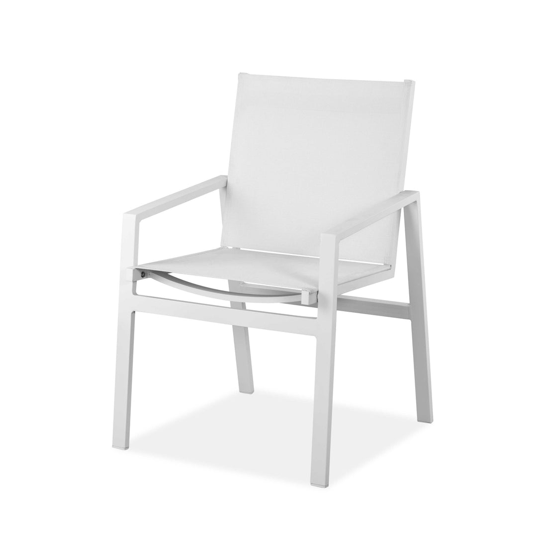 Set of Two 22" White Metal Indoor Outdoor Dining Chair