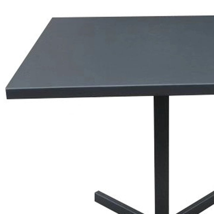 32" Gray Square Aluminum Pedestal Base Dining Table