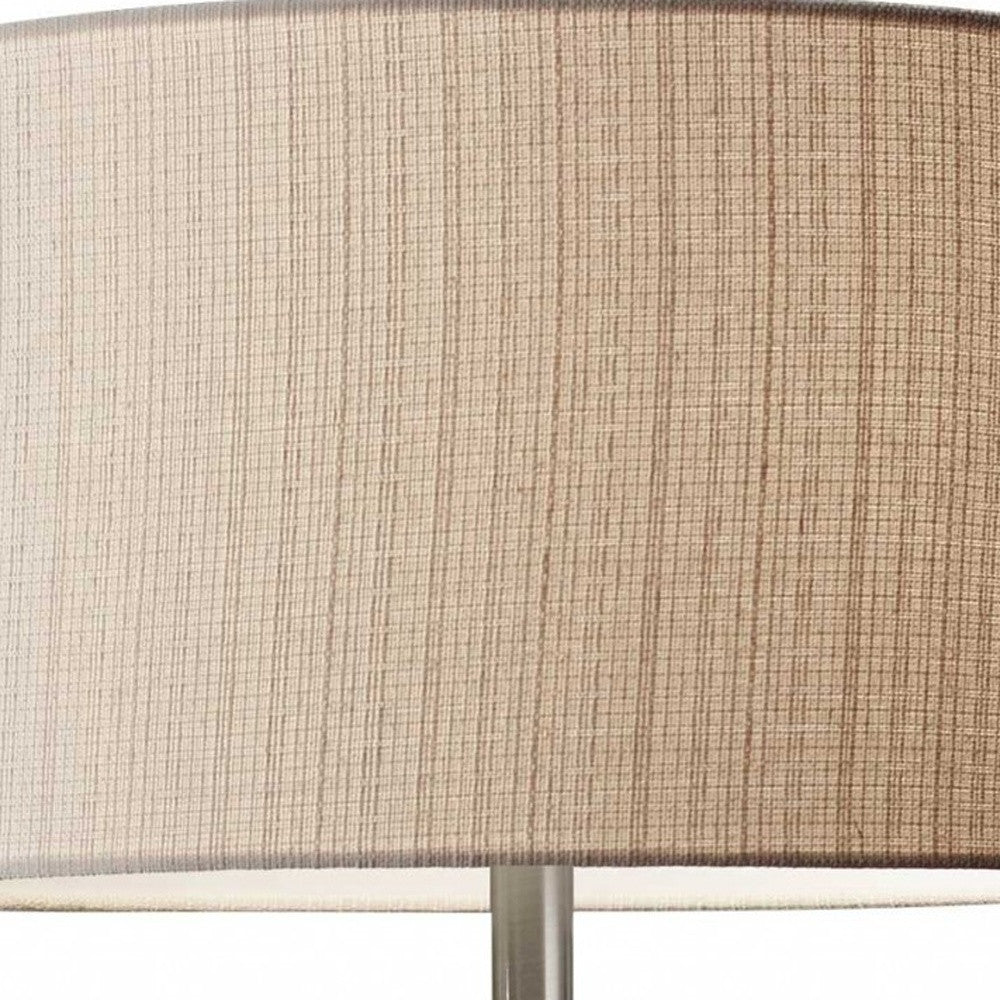 60" Solid Wood Novelty Floor Lamp With Beige Drum Shade