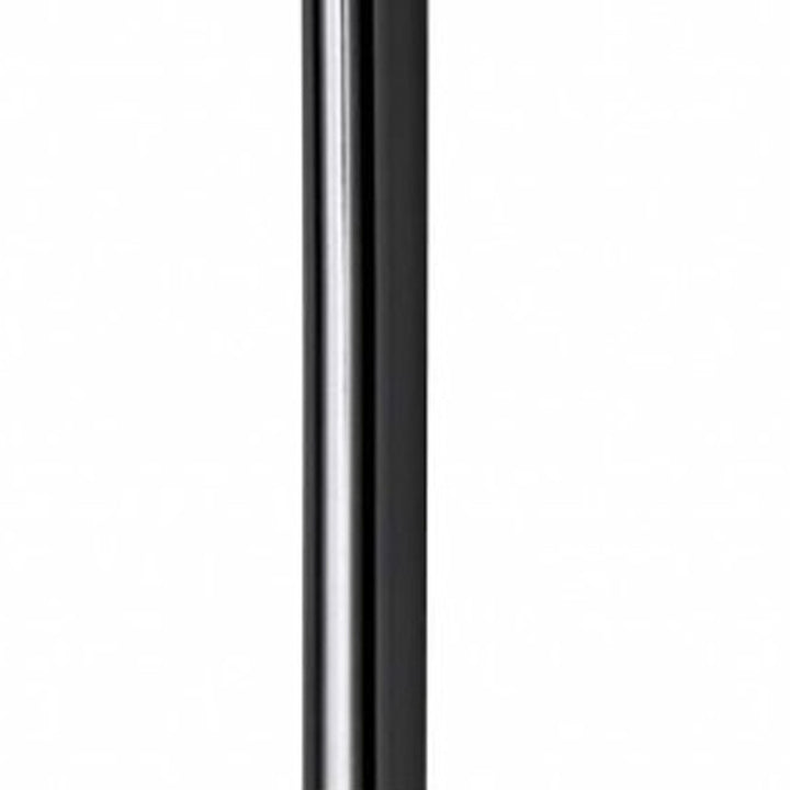 74" Black Nickel Floor Lamp With White Fabric Shade