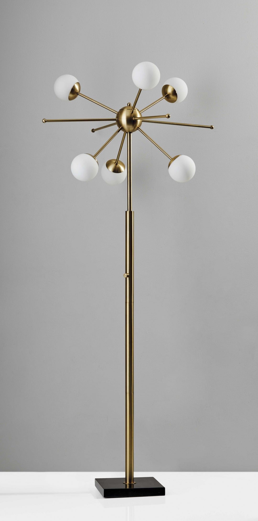 64" Brass Six Light Novelty Floor Lamp