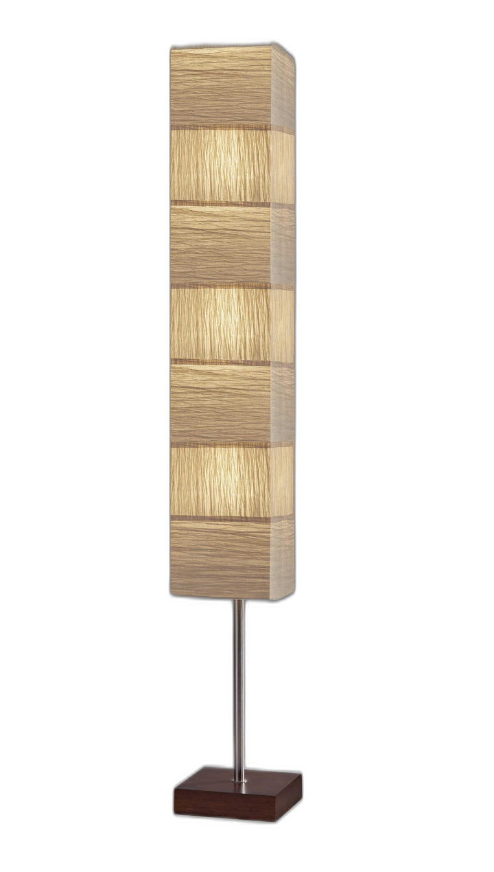 72" Column Floor Lamp With White Rectangular Shade