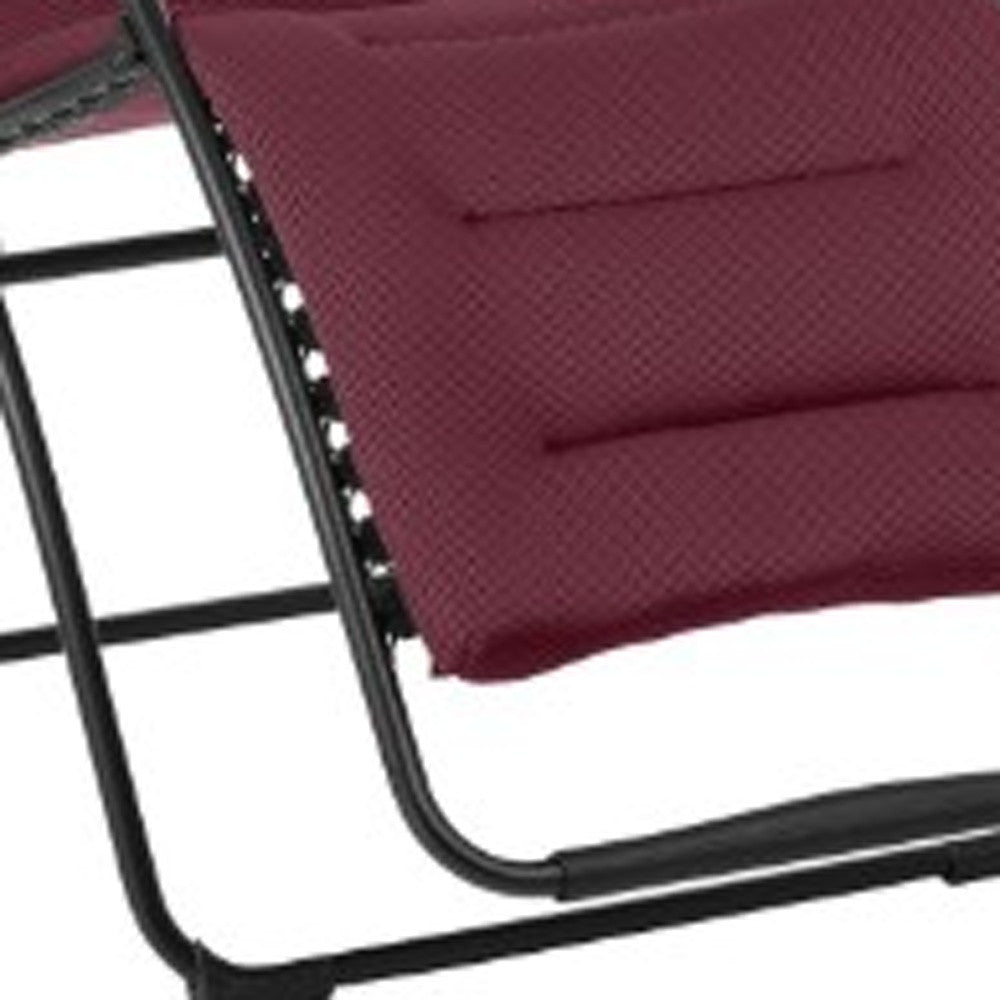 28" Red Steel Outdoor Zero Gravity Chair with Red Cushion