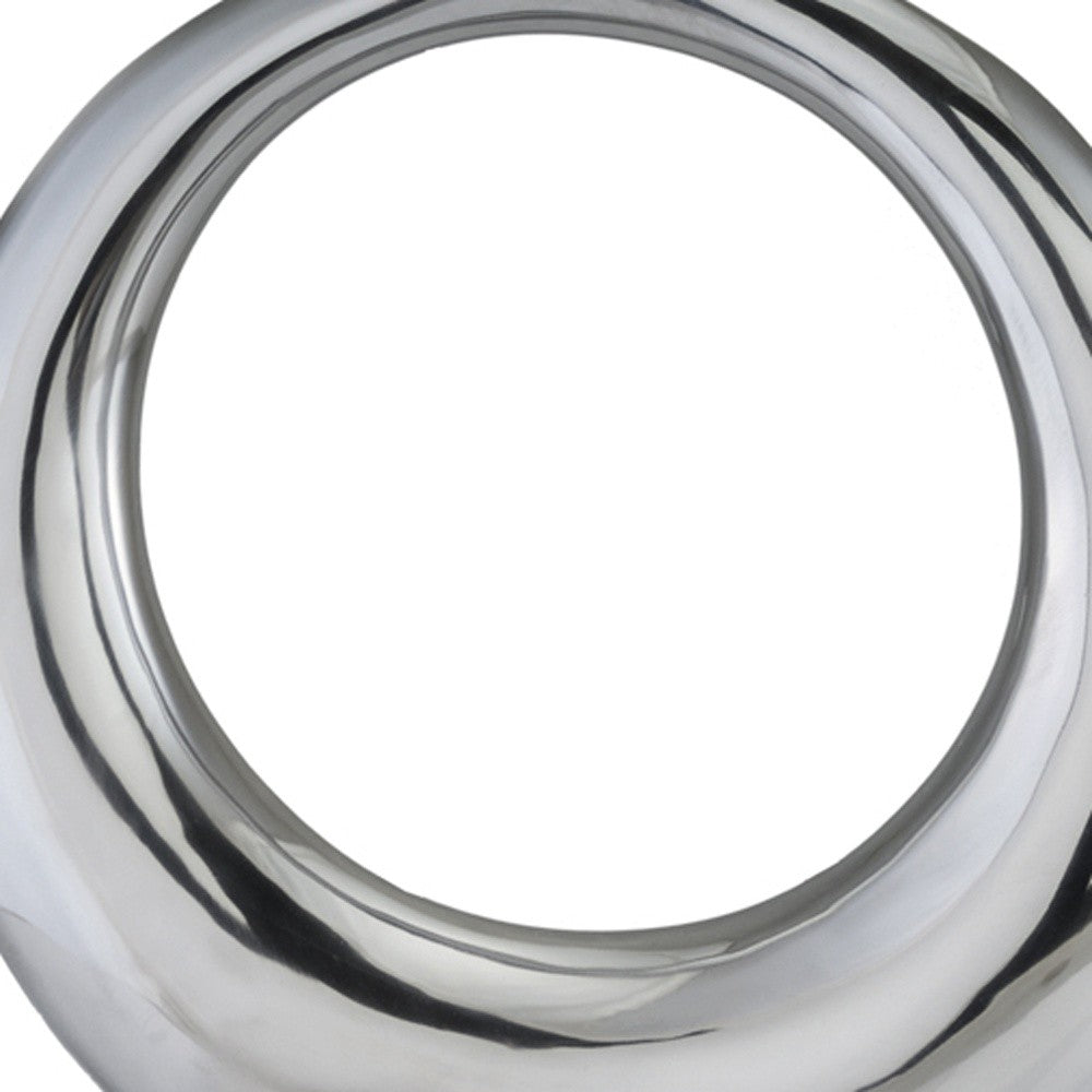 17" Silver Aluminum Ring Hoop Table Vase