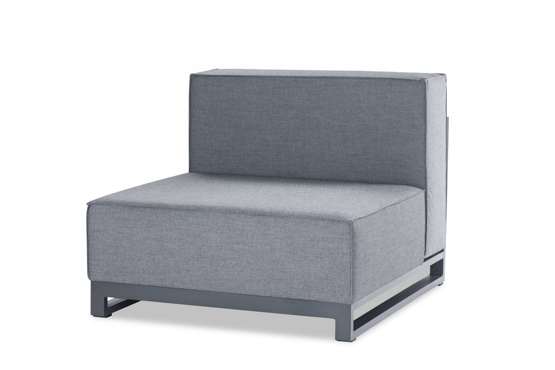 35" Gray and TPU Coating Metal Outdoor Modular with Gray Cushion