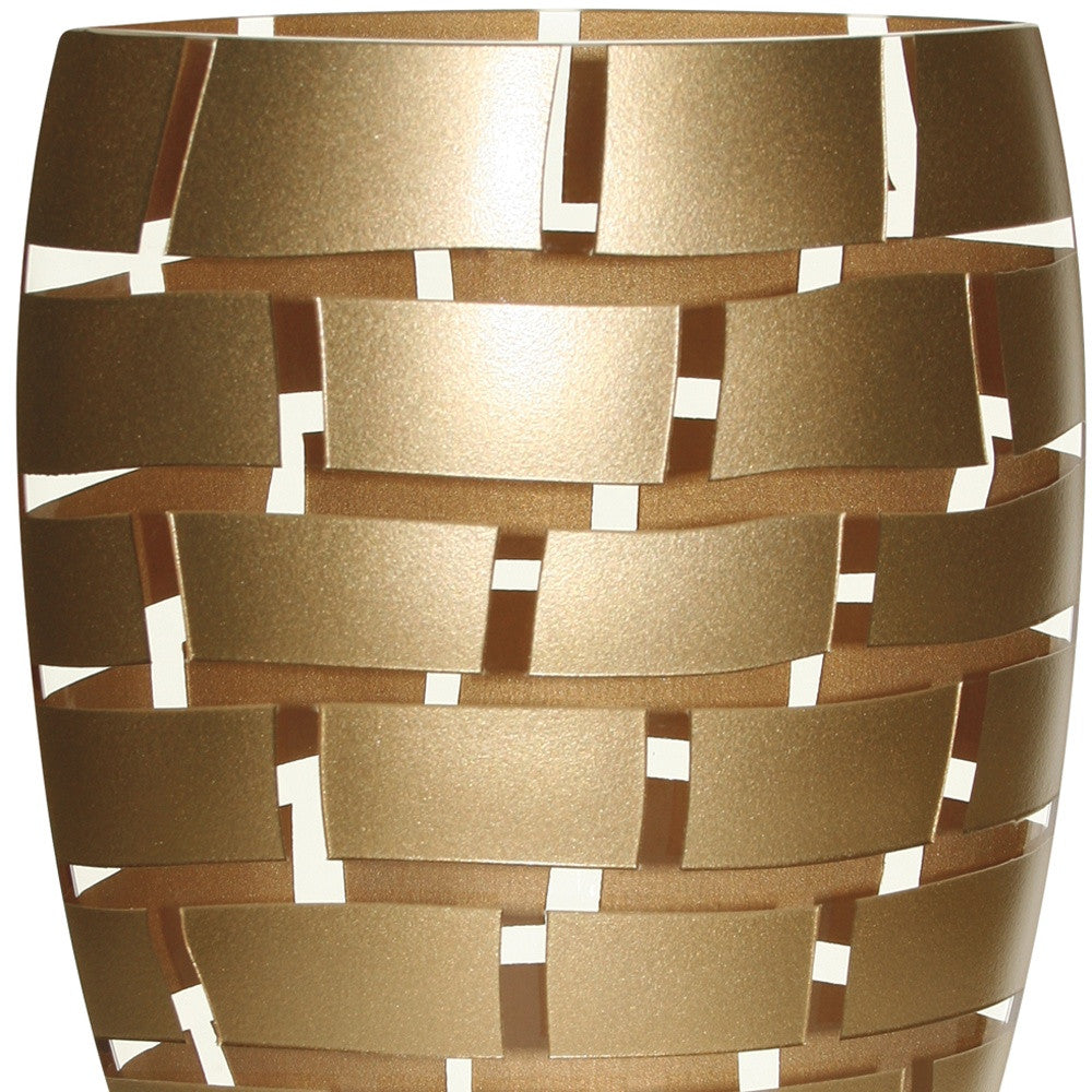 12 Mouth Blown Wall Design Gold Vase