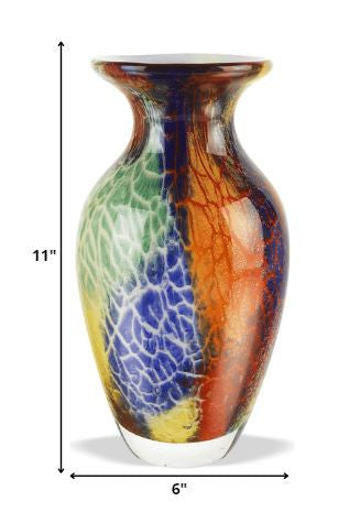 11 Multicolor Art Glass Vase