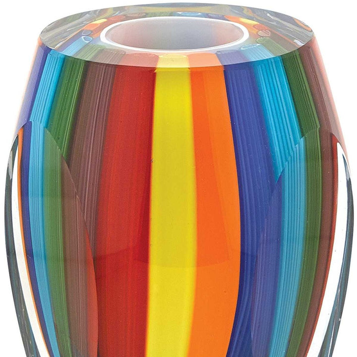 6 Multicolor Art Glass Vase