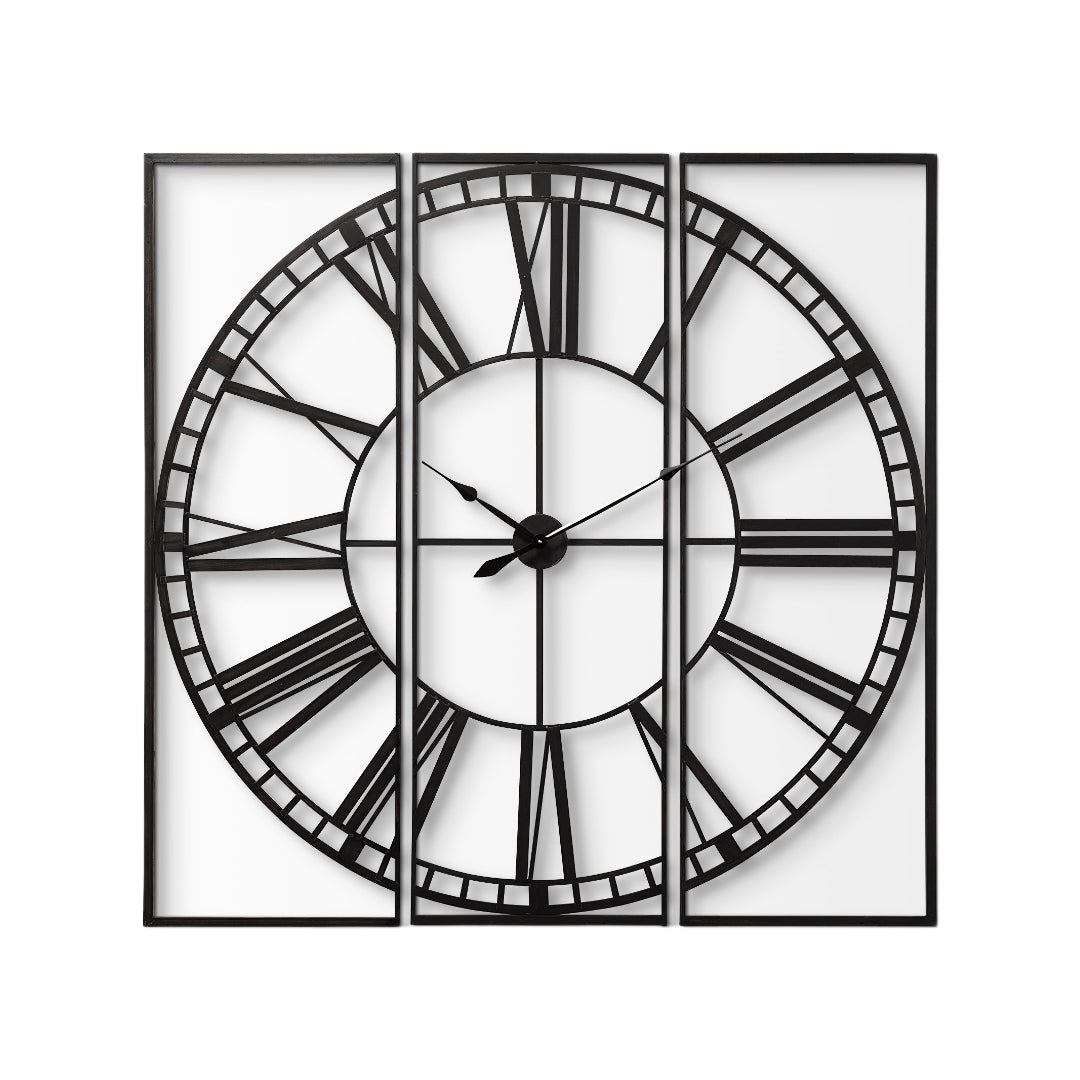 60" Round and Square Industrial Style Wall Clock