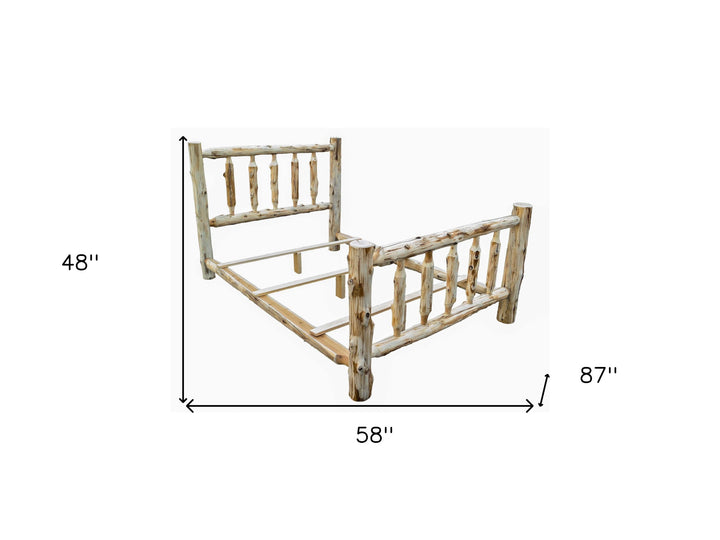 Gray Solid Wood Full No Bed Frame with Trundle