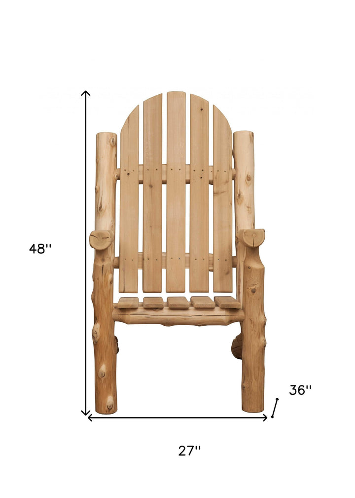 27" Natural Solid Wood Indoor Outdoor Arm Chair