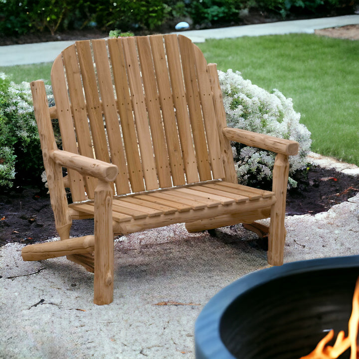 48" Natural Solid Wood Indoor Outdoor Arm Chair