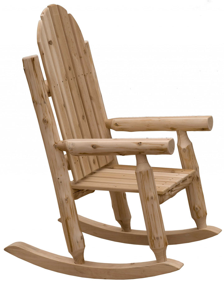 27" Natural Wood Solid Wood Indoor Outdoor Rocking Chair