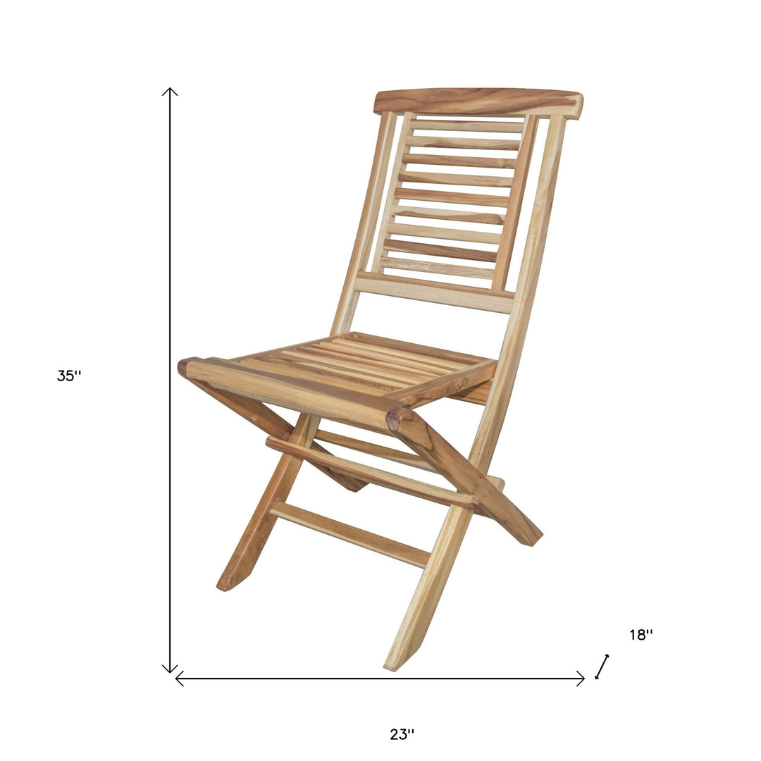 23" Natural Solid Wood Outdoor Dining Chair