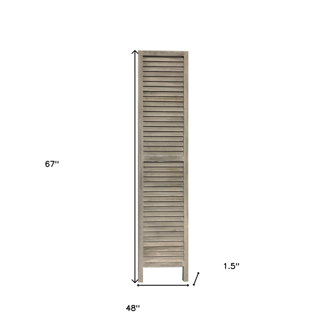 3 Panel Grey Shutter Screen Room Divider