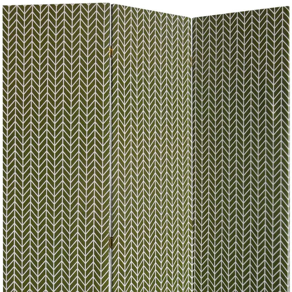 3 Panel Green Soft Fabric Finish Room Divider