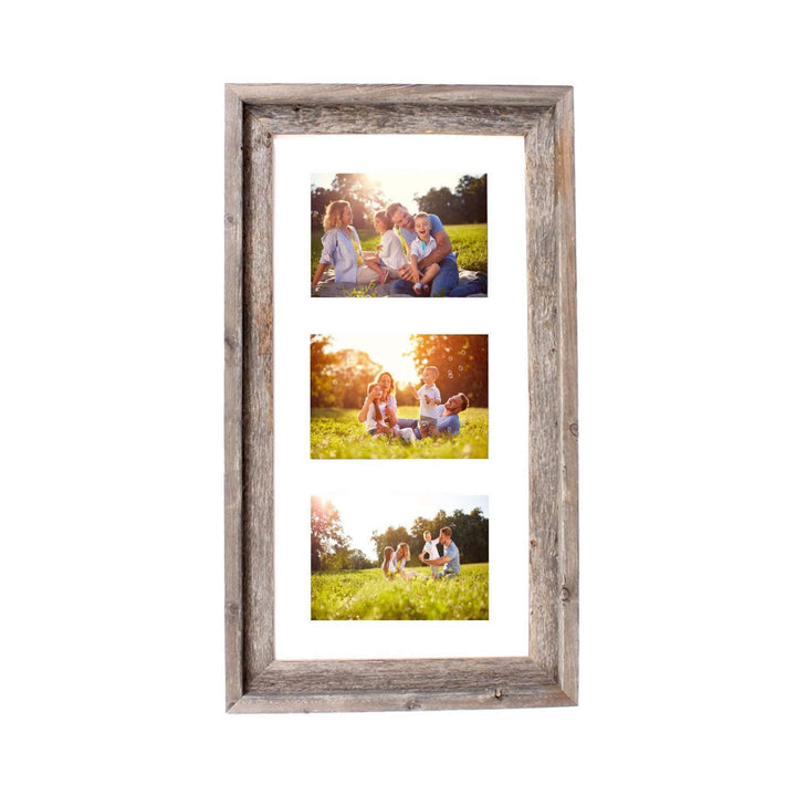 3 5X7 Rustic White Picture Frame With Plexiglass Holder