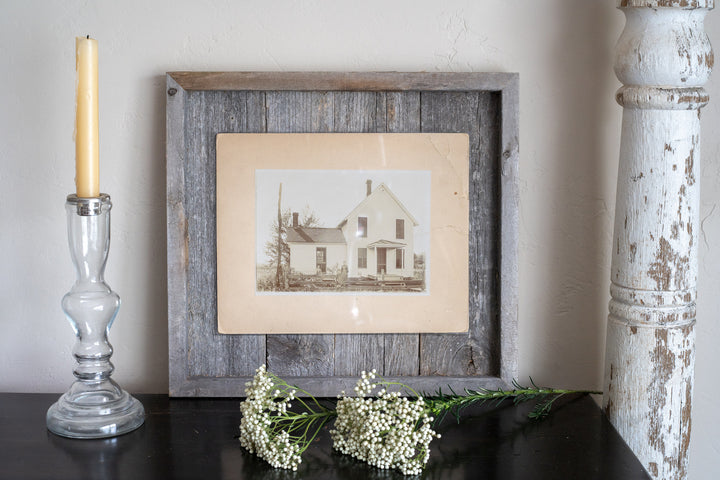 8X10 Rustic Weathered Grey Picture Frame With Plexiglass Holder