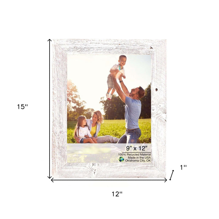 9X12 Rustic White Washed Picture Frame With Plexiglass Holder