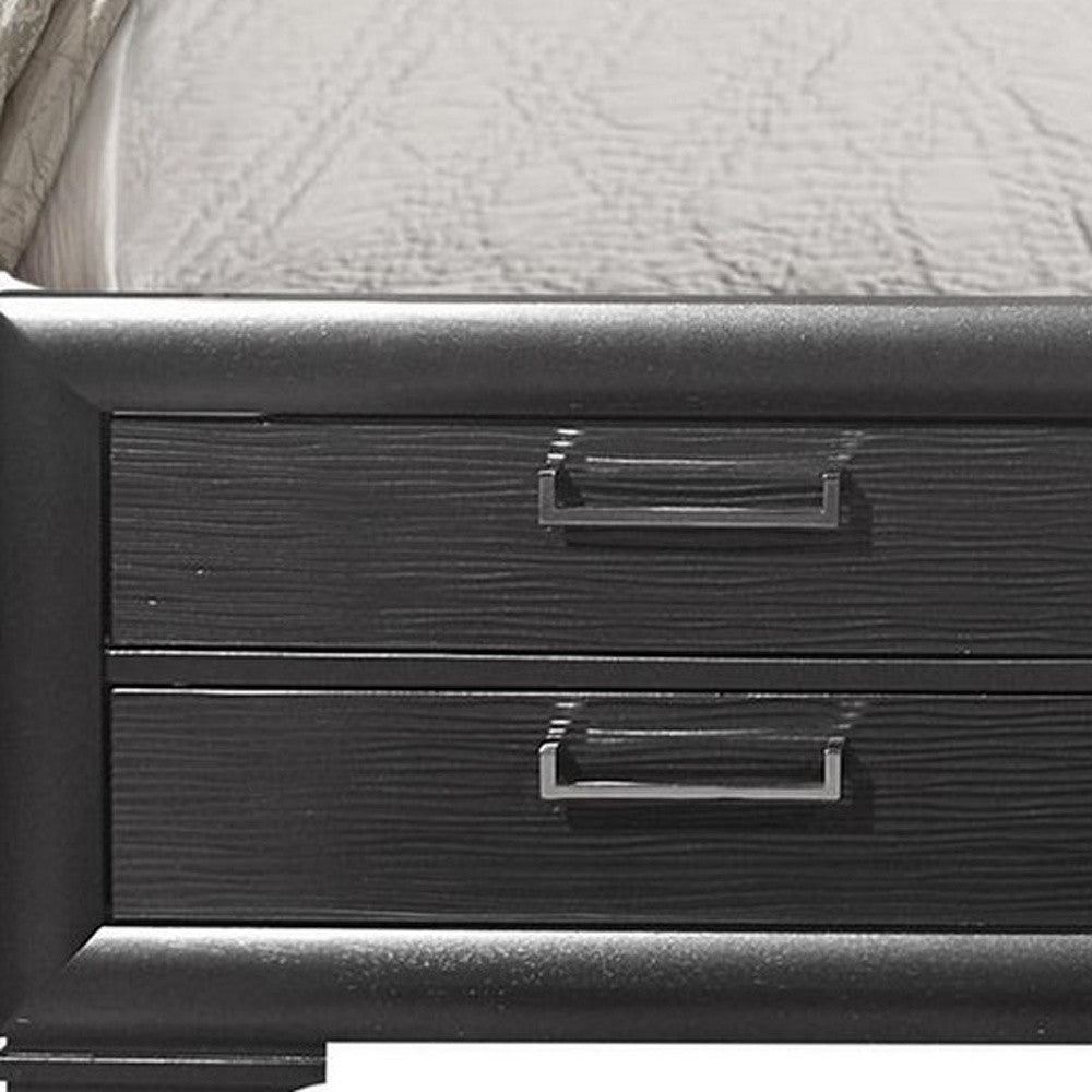 Solid Wood Full Gray Eight Drawers Bed